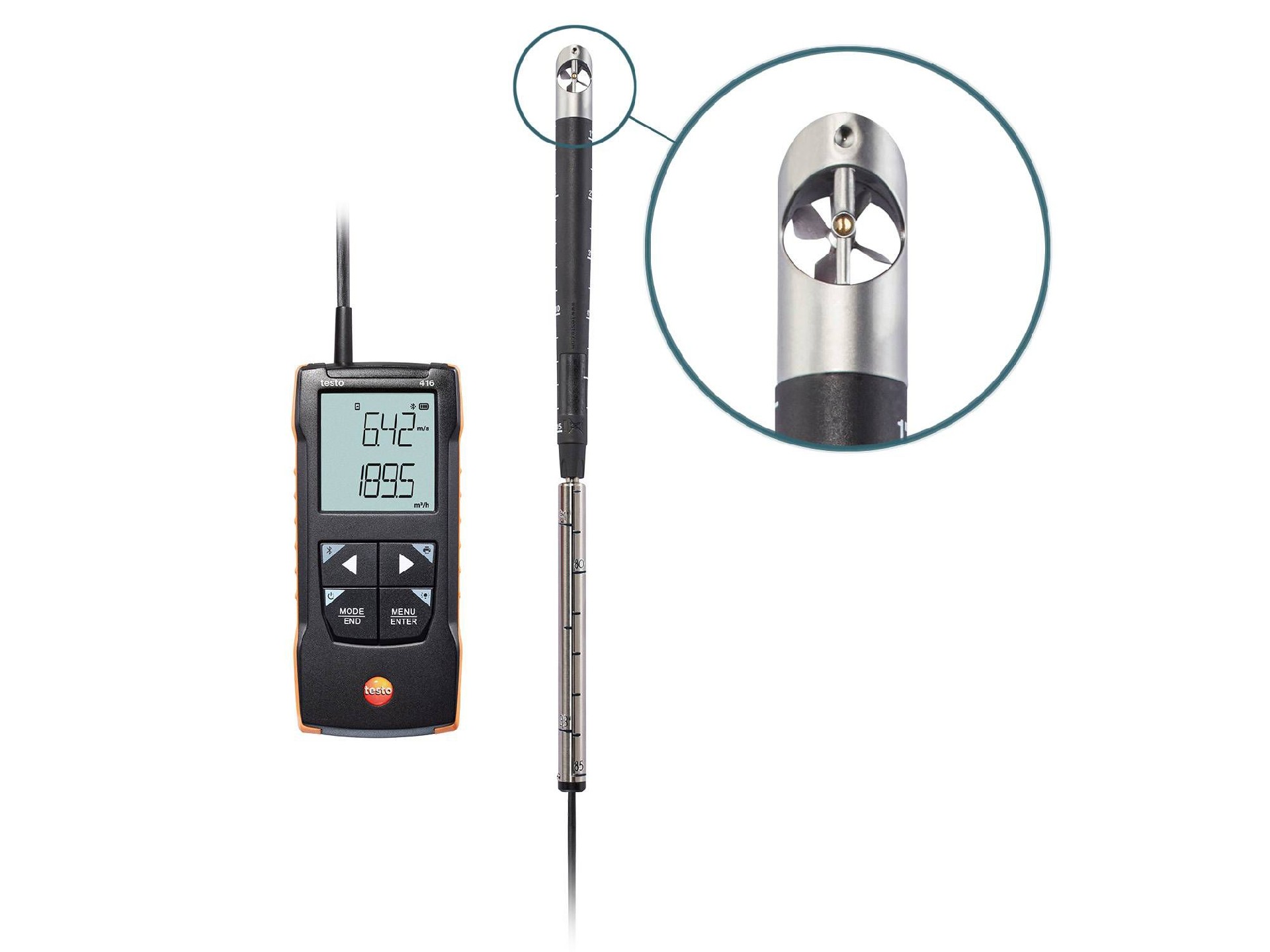 testo 416 - 16mm数字叶轮风速计，可连接APP