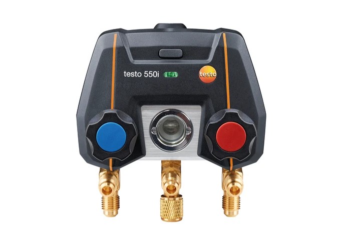 德图 testo 550i 智能套装 - App控制数字冷媒表，配有无线钳形温度探头（NTC）